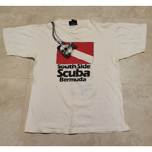 Bermuda Editions Other - VTG Mens SouthSide Bermuda Scuba Diving Single Stitch Double Sided T Shirt Sz M